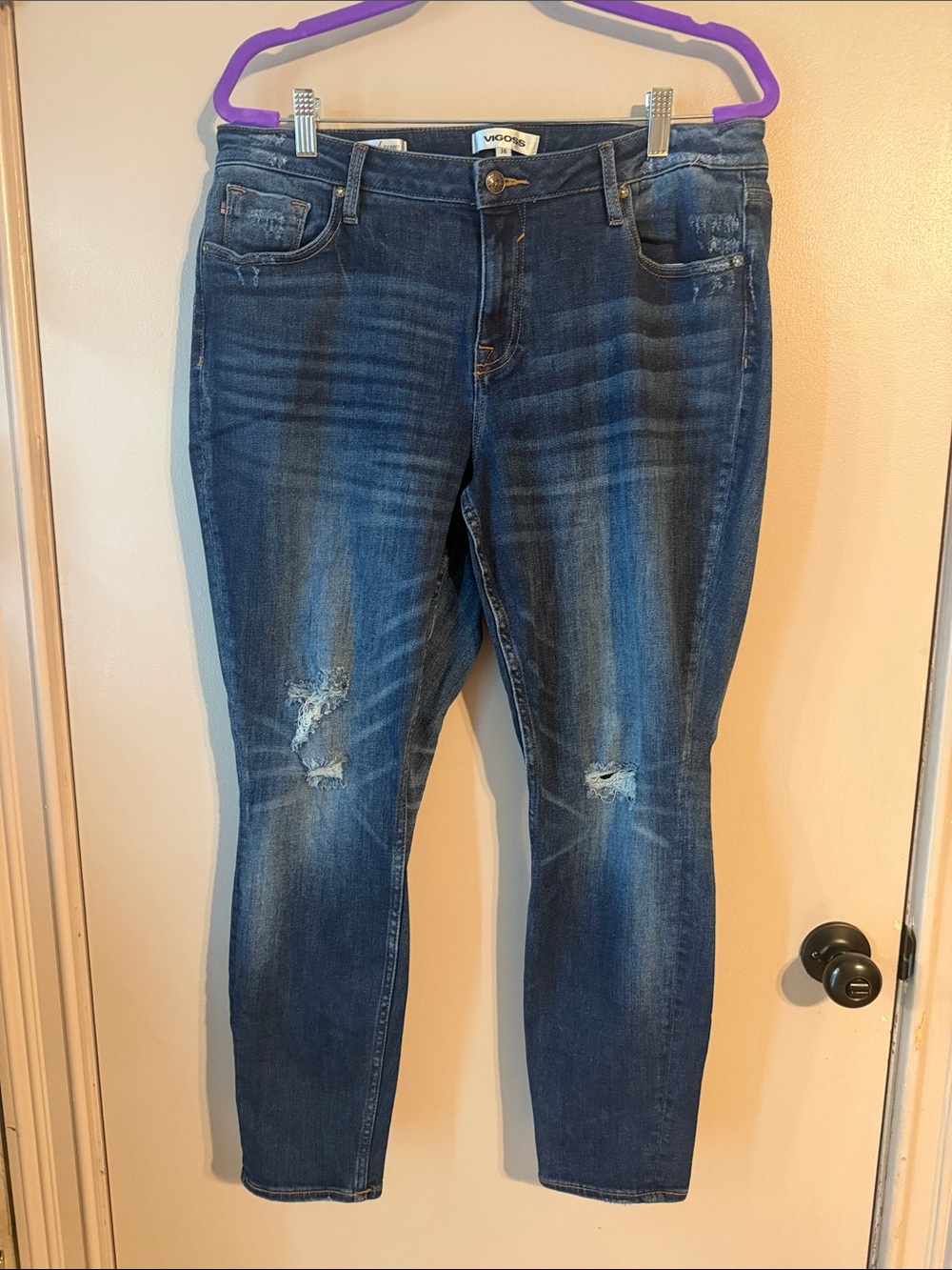 Vigoss Women’s Skinny Distressed Blue Jeans